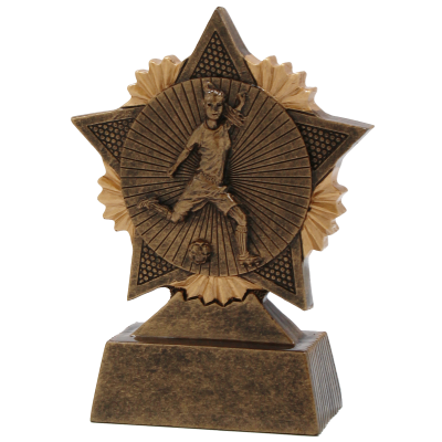 Beeld Ster voetbal vrouw - voor prijsuitreiking