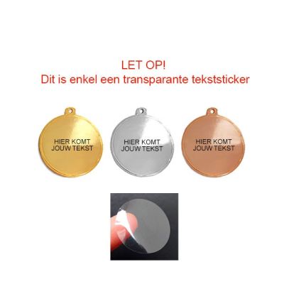 Tekstlabel medaille - met gravering
