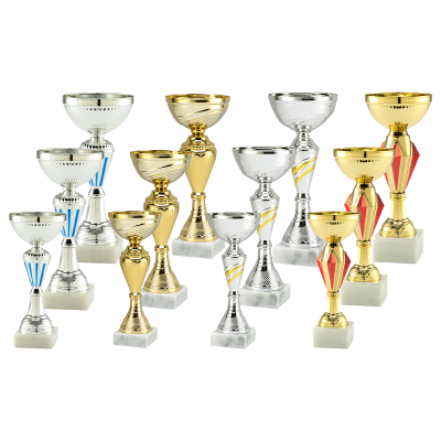 Amy Voordeelpakket trofeeën serie met 12 trofeeën ­− 16,5–22,5 cm