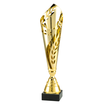 Gouden trofee Sem met gestanste laurierbladeren - vanaf 35,5 cm