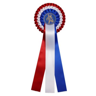 Rozet paard rood-wit-blauw