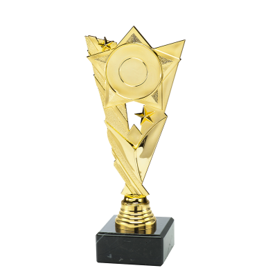 Dex neutrale gouden trofee met sterren en embleem - 20,5 cm